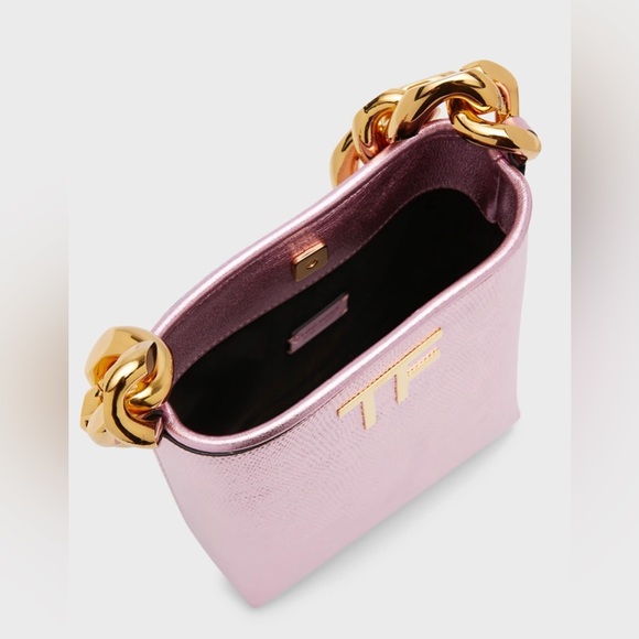 TOM FORD NWT
TF Mini Metallic Lizard-Print
Chain Top-Handle Bag - Picture 5 of 9
